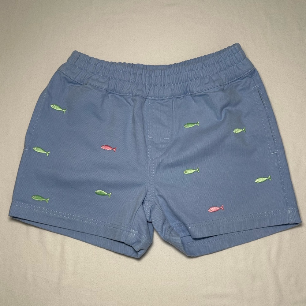 TBBC Blue Sheffield Shorts w/ Embroidered Fish